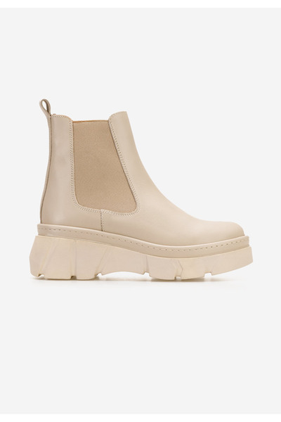 B T Shoes Μποτάκια Chelsea γυναικεία Avelyn μπεζ