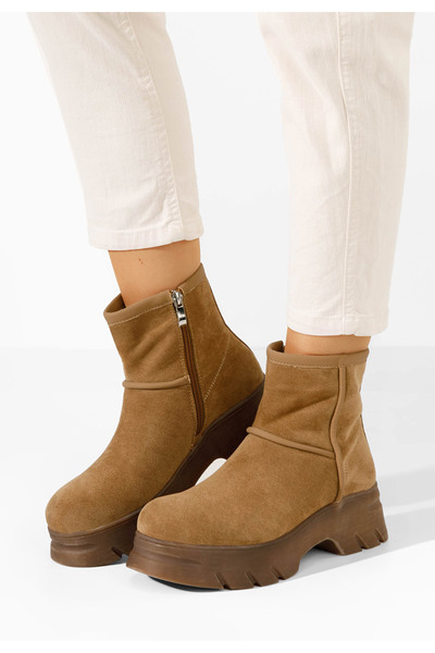 B T Shoes Γυναικεία μποτάκια Garonna καφε