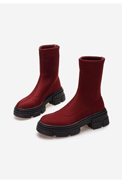 B T Shoes Bordové dámské kotníková obuv Sumeria