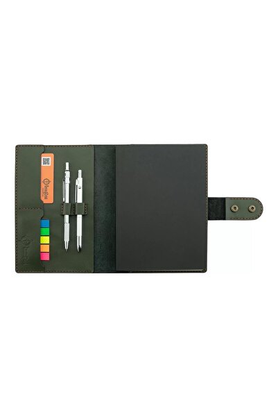 twingold A5 Notebook and Agenda Cover - 100% Tiesto Leather - Ko10002 - Khaki
