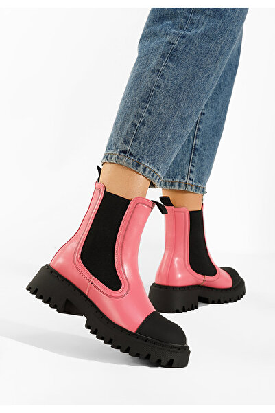 B T Shoes Růžové dámské chelsea boty Zambie