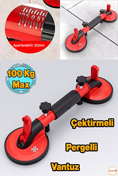 Badem10 Çift Kollu Çektirmeli Vantuz Cam Fayans Granit Birleştirme Ayarlama H...