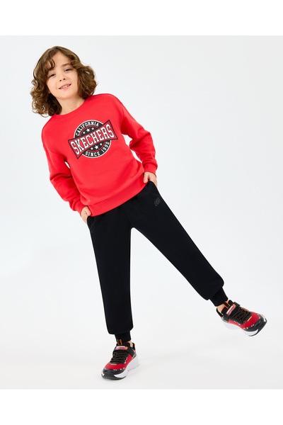 SKECHERS B Crewneck Sweatshirt Büyük Erkek Çocuk Kırmızı Sweatshirt SK2520017-3449