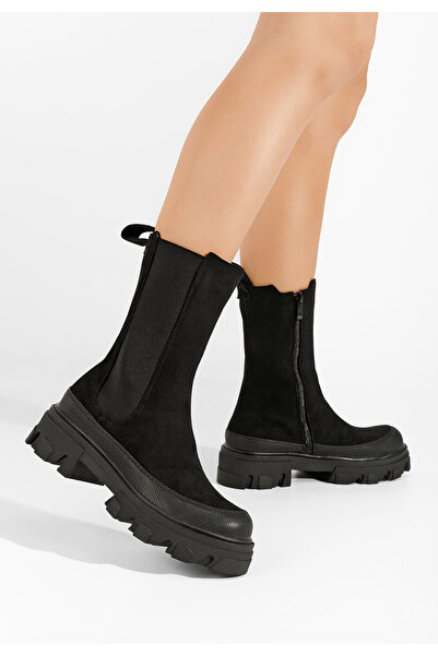 B T Shoes Γυναικεία μποτάκια Kovana Μαύρα