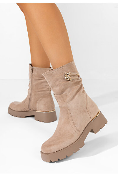 B T Shoes Ghete inalte dama Tonise kaki