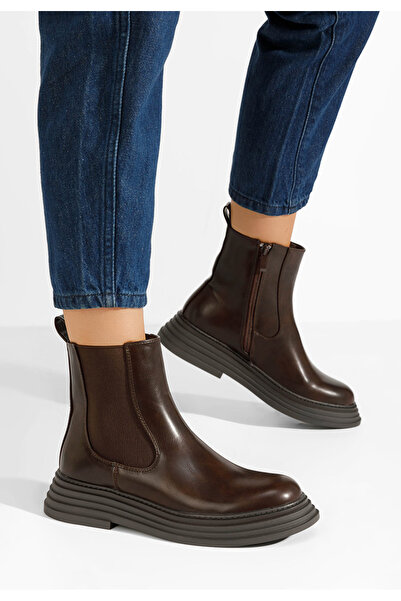 B T Shoes Γυναικεία μποτάκια Hamida καφε