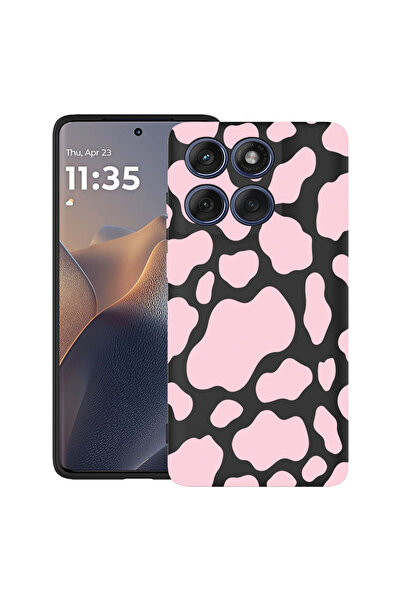 bestcase Carcasă antișoc pentru Motorola Edge 60 Pro cu design vacă roz, 2043...