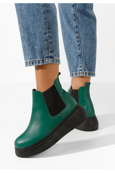 B T Shoes Μποτάκια Chelsea γυναικεία Kisalia πρασινο