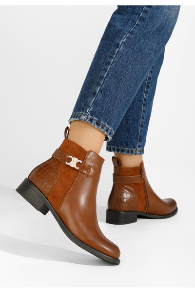 B T Shoes Γυναικεία μποτάκια Sanjuana καφε