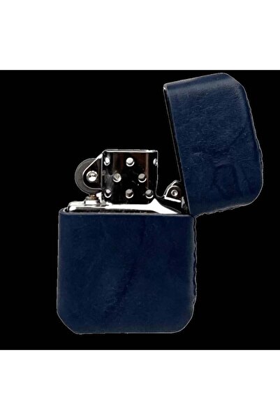 twingold İsme Özel Handmade El Yapımı Hakiki Deri ZİPP0 Modeli Çakmak - Lacivert