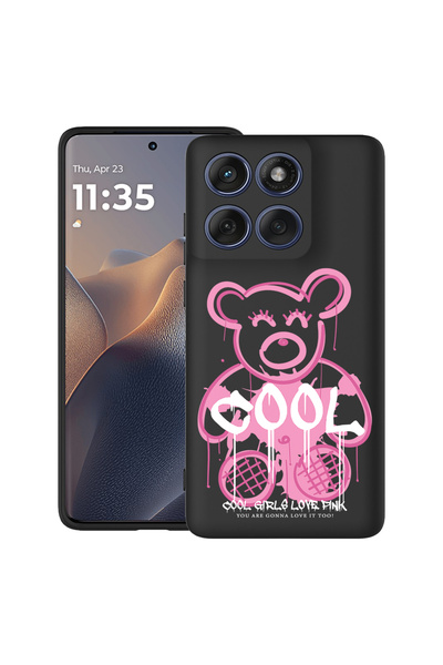 bestcase Carcasă antișoc pentru Motorola Edge 60 Pro cu design Teddy Bear roz...