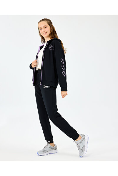 SKECHERS G Lw Fleece Sweatpant Büyük Kız Çocuk Siyah Eşofman Altı SK2520005-1602