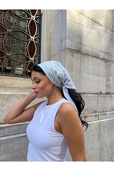 KÜÇÜĞÜM BUTİK Water Green Spring Lace Detailed Bandana
