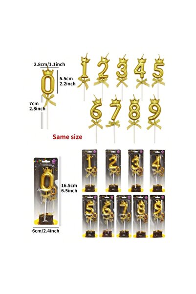 Flippy Cake Candle Number 7, Crown Model, Gold, Flippy, Party