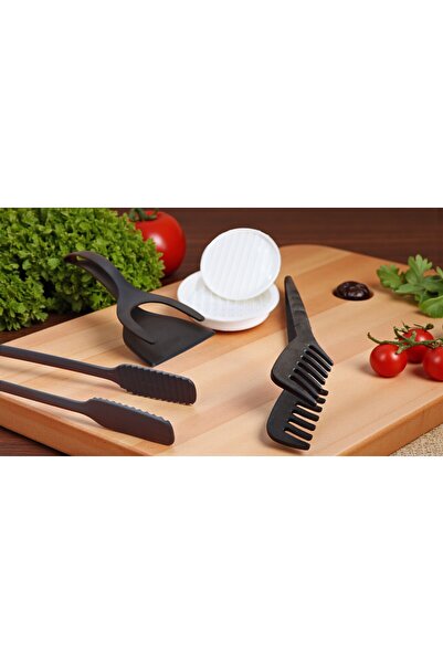 FERAH PLASTİK Meatball and Kitchen Tongs Set Hamburger Press Apparatus, Durable Tongs for Grill, Salad and Kitchen
