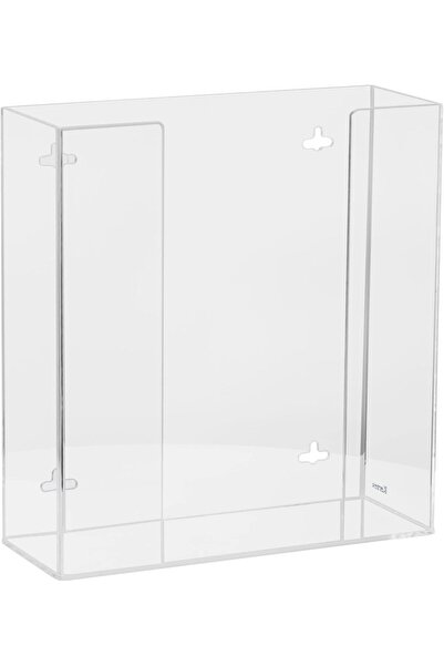 Slasa Wall Mounted Clear Acrylic Glove Box Organizer – Double Holder (26.2x9....