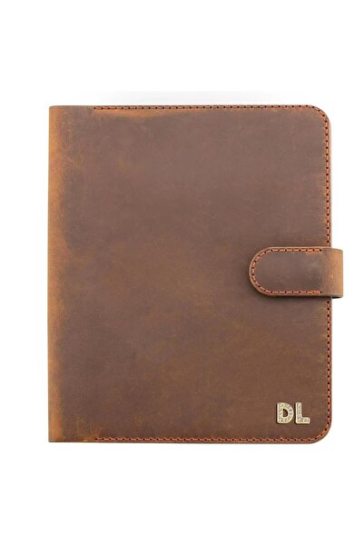 twingold A5 Notebook and Agenda Cover - 100% Crazy Leather - Ko10003 - Tan