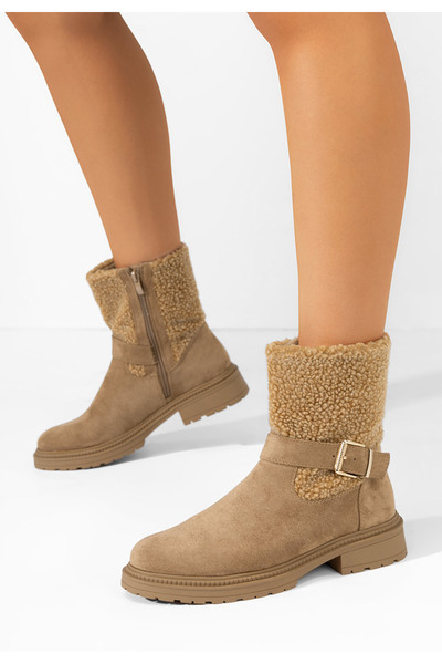 B T Shoes Χειμερινά Αρβυλάκια γυναικείες Sherill V2 ταμπά