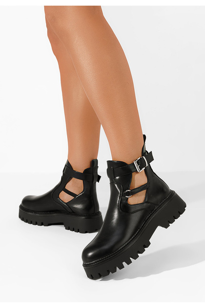 B T Shoes Γυναικεία μποτάκια Harper Μαύρα