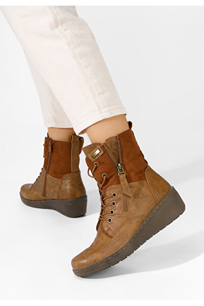 B T Shoes Ghete cu platforma Felisa camel