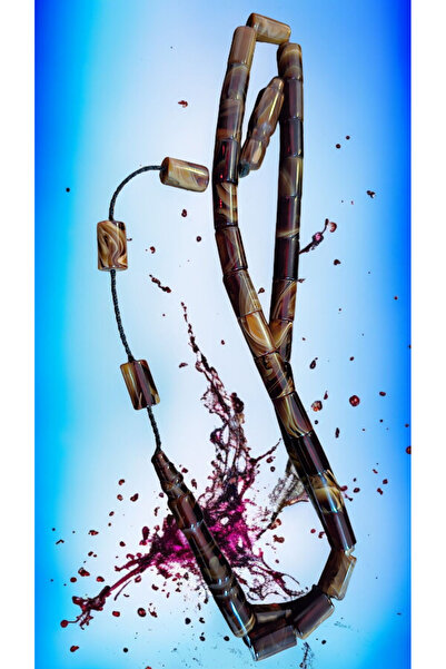 MERCAN-I ALA عقدة تسبيح مكثفة من اللؤلؤ الأصفر بطول المعصم مع نظام قطع مميز