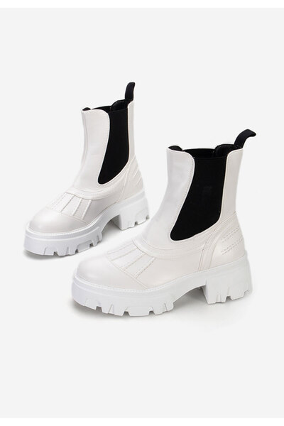 B T Shoes Bílé dámské kotníková obuv Sonora