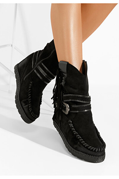 B T Shoes Ghete cu platforma Elix negre