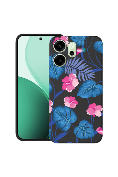bestcase Carcasă antișoc pentru OPPO Reno14 F 5G cu design flori albastre tro...