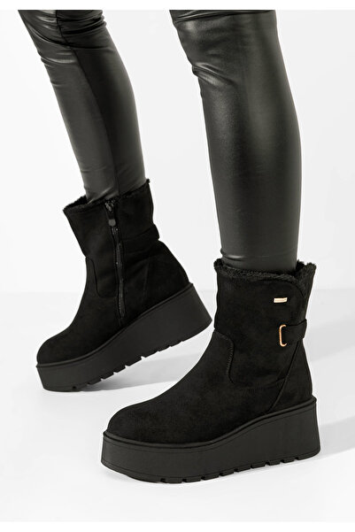 B T Shoes Mποτάκια πλατφόρμα Staria Μαύρα
