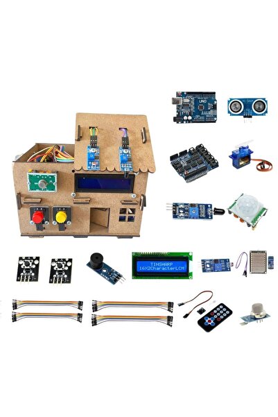 Fapatech Arduino Tabanlı Akıllı Ev Kiti – MDF Ahşap DIY STEM Elektronik Seti