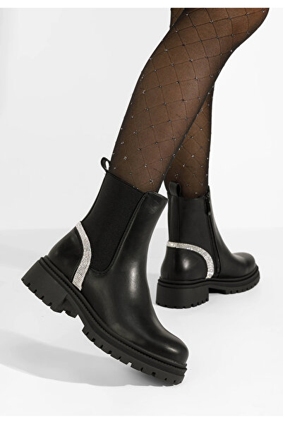 B T Shoes Γυναικεία μποτάκια Verdie Μαύρα