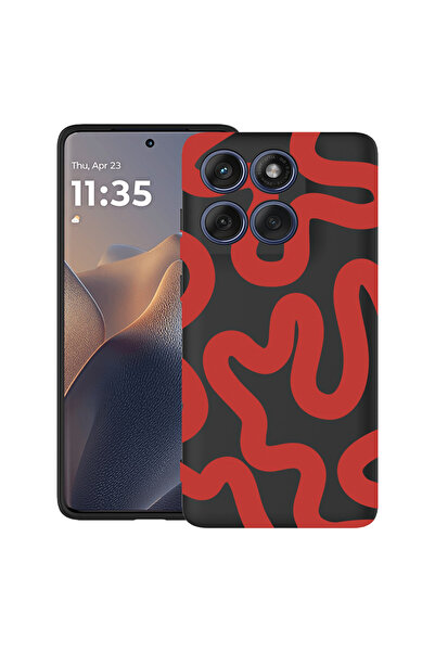 bestcase Carcasă antișoc pentru Motorola Edge 60 Pro cu design linie abstractă roșie, 2043681 B 1476