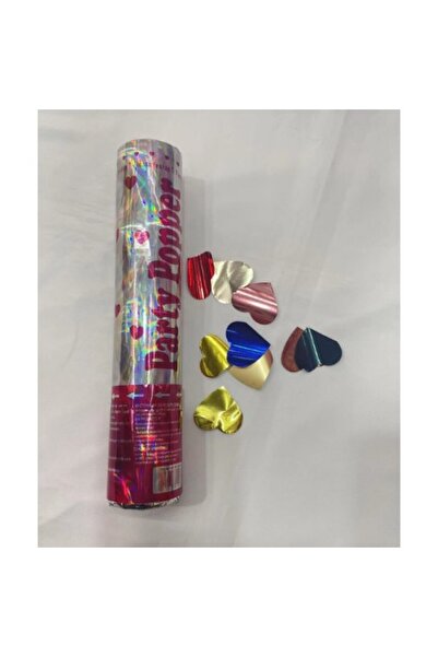 Flippy Σωλήνας κομφετί, Flippy, για πάρτι, 20x5 εκ., κομφετί αλουμινίου σε σχήμα καρδιάς, πολύχρωμο