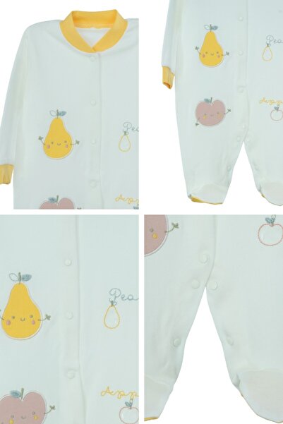 Oppland Baby Boy Jumpsuit 3-6 Months Organic 100% Cotton Fabric Long Sleeve Snap Fastener Opebt25Byzmod51