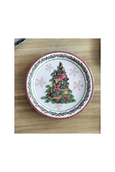 Flippy Set of 10 Disposable Plates, Flippy, 23 cm, Christmas Tree Design, Multicolor