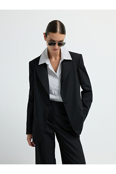 adL Mono Kapama Çizgili Ceket