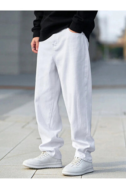 Wkm Denim Erkek Casual Baggy Denim Jean Kot Pantolon