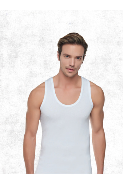 Tutku 6-Piece 100% Cotton Men's Ribbed Tank Top
