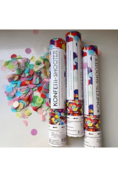 Flippy Confetti Cannon 40 cm Konffetti Shooter, Paper Confetti, Multicolor