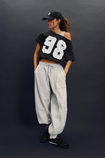 Stradivarius Double-layer t-shirt with puff sleeves