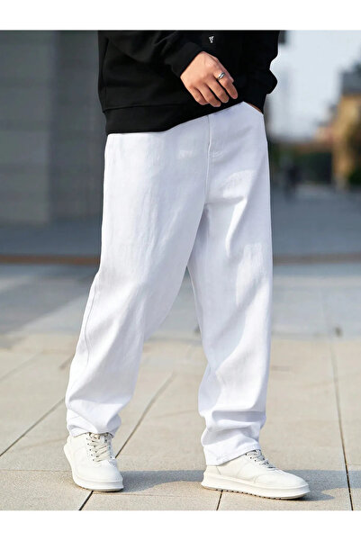 Wkm Denim Erkek Casual Baggy Denim Jean Kot Pantolon