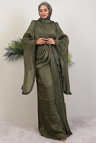 GİYZAMİLA Lena Yoryo Abiye Haki