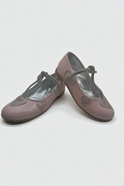 ForYou4 kız Çocuk Siyah Simli ortopedi Taban Taşlı Babet günlük ayakkabı