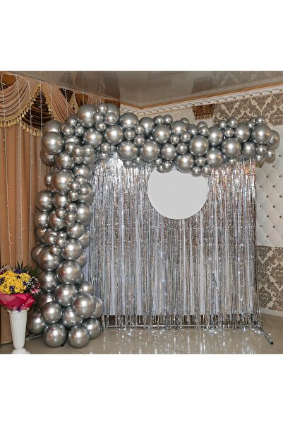 Flippy Set 10 Latex Chrome Balloons, Flippy, Party Model, 13 cm, Silver, 1 g