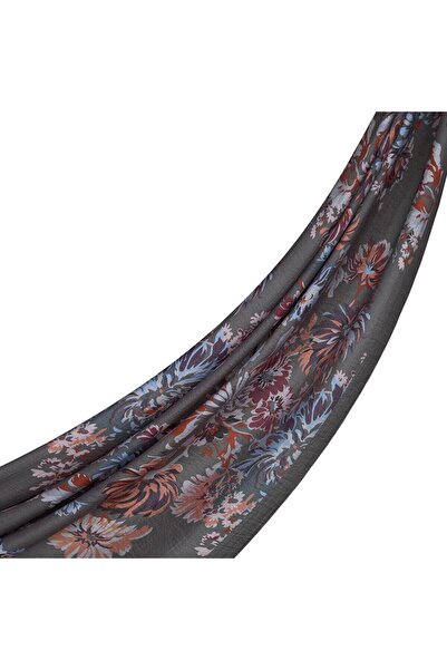 ipekevi Şal Tensoft cu model - Model Crizantemă - Antracit