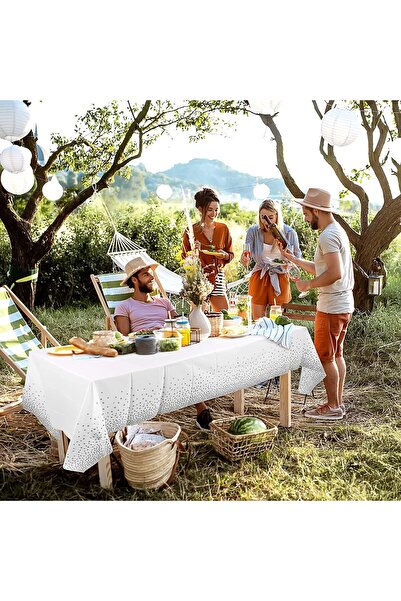 Flippy Τραπεζομάντιλο, Flippy, PEVA, Εκτύπωση με πουά, 137 x 274 cm, Αδιάβροχο, Ασημί