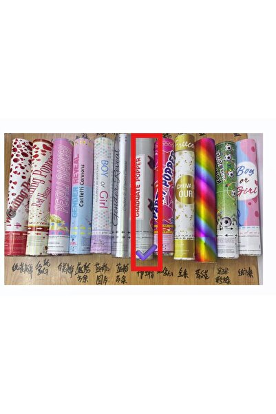 Flippy Κανόνι κομφετί, Flippy, καπέλο αποφοίτησης, 40 cm, συσκευασία από χαρτόνι, περιστρεφόμενο άνοιγμα, μαύρο