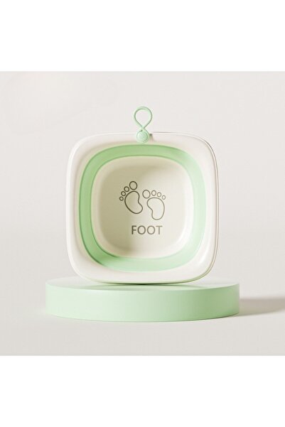 Flippy Foldable Baby Bath Tub, Square Foot Model, Green, 32x27.5x3.7 cm, 4 L