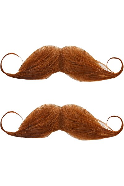 Flippy Fake Mustache for Costumes, Cloth, Self-adhesive, 13 x 10 cm, Curved Brown