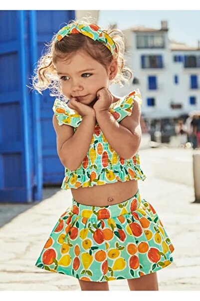 MAYORAL Baby Girl Bandana Blouse Skirt Set 1930